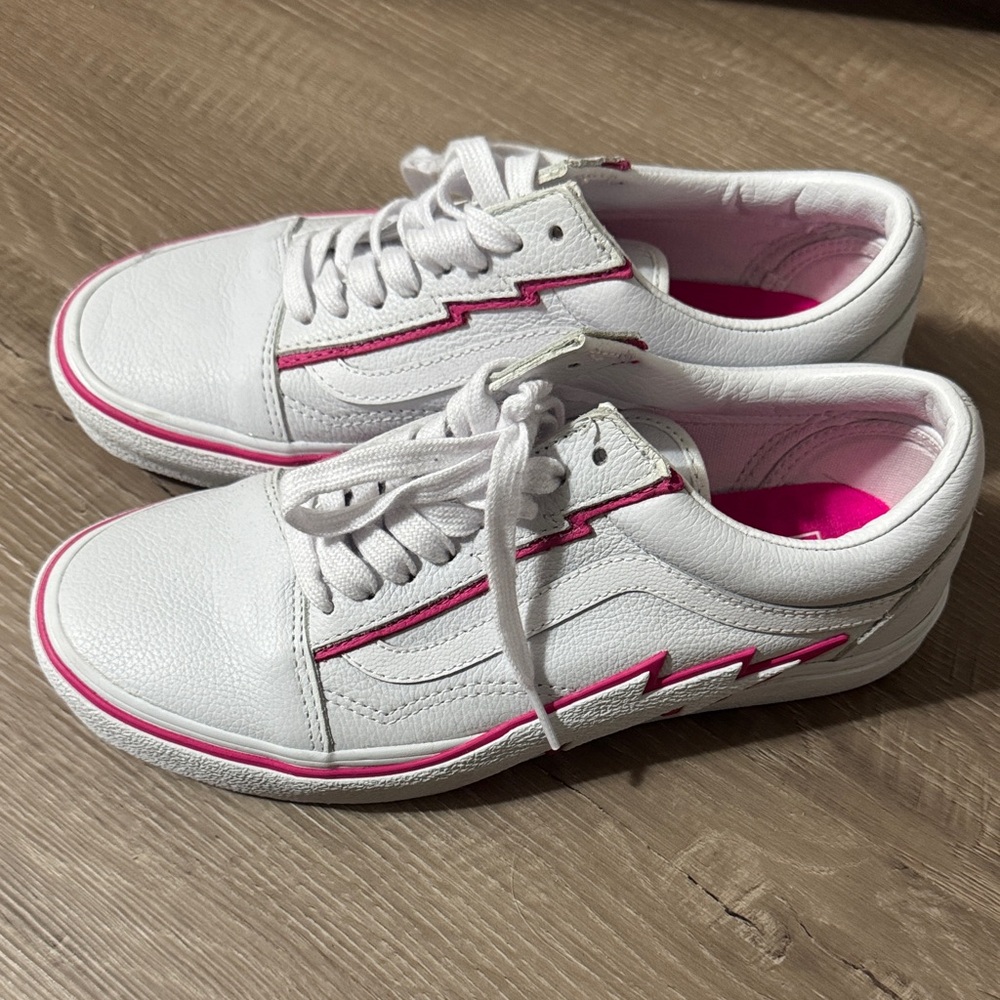 Vans White and Pink Women's Shoes